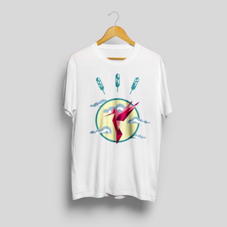 T-shirt imprimé colibri Taille-S Couleur-Blanc